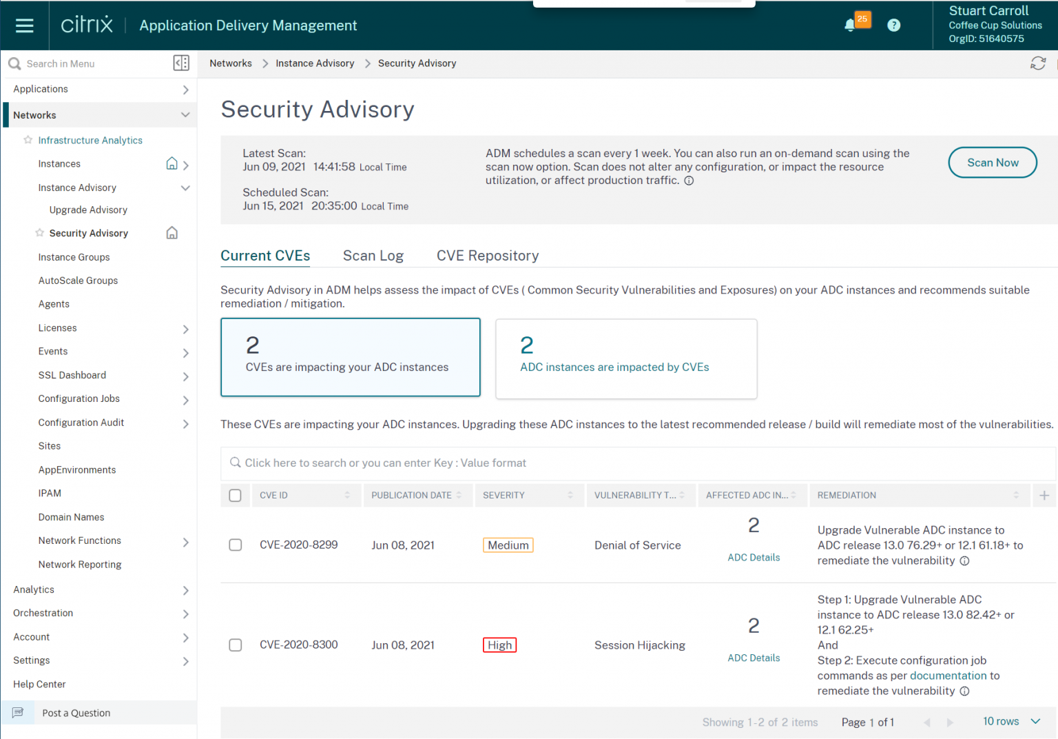 Managing Citrix ADC vulnerabilities with Citrix ADM Security Advisory